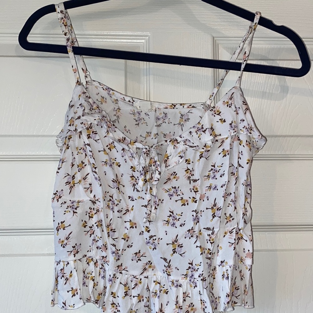 White floral tank top